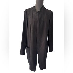 Zara faux Suede Open front Long Cardigan, Size XL